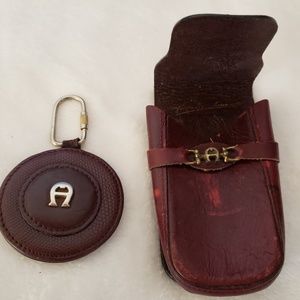 Vintage Etienne Aigner key chain & cigarette case.